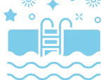 Swimming pool icon with stars